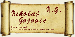 Nikolaj Gojović vizit kartica